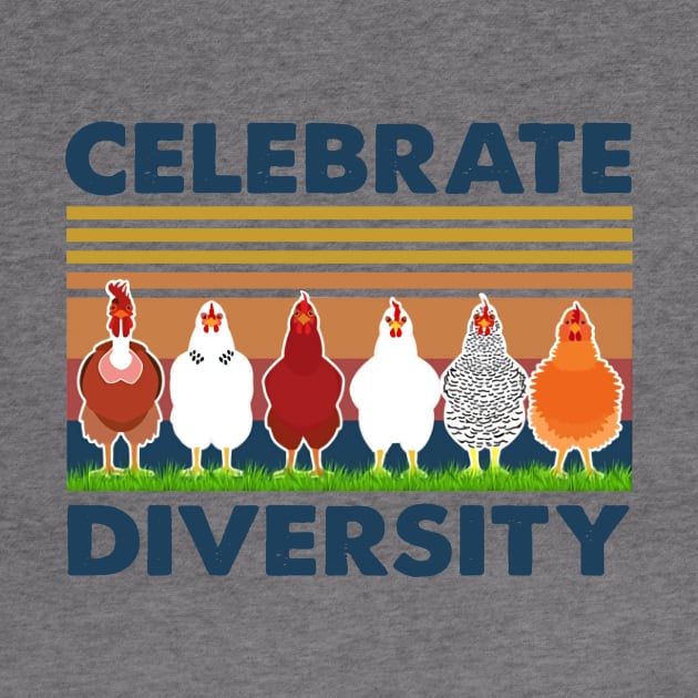 Retro Chicken Celebrate Diversity by Phylis Lynn Spencer